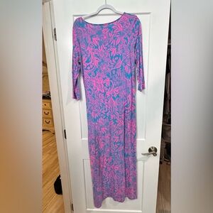 Lilly Pulitzer cotton maxi dress Pink and Blue Long Sleeve Dress